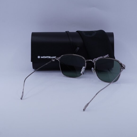 Montblanc MB0189S 005 Square Sunglasses - Grey/Green - Picture 3 of 11